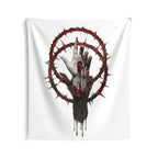 Severed Halo Logo Wall Tapestry — White Brand Emblem Decor