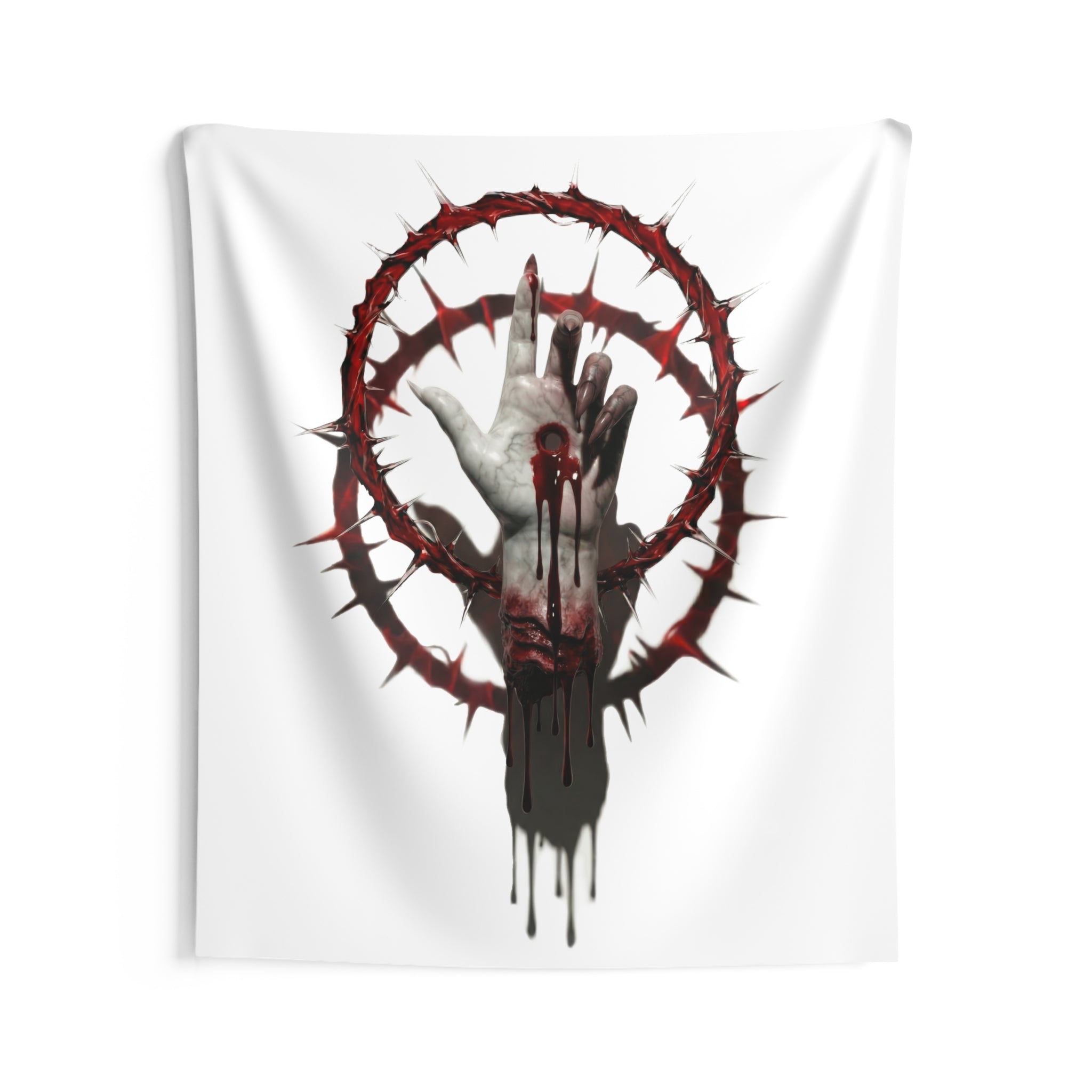 Severed Halo Logo Wall Tapestry — White Brand Emblem Decor