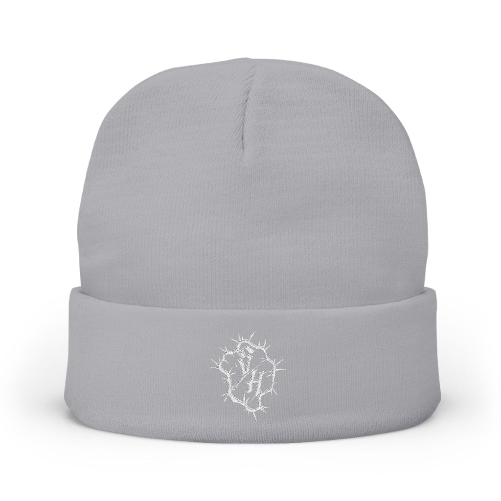 Minimal Gothic Embroidered Knit Beanie — S/H Winter Hat