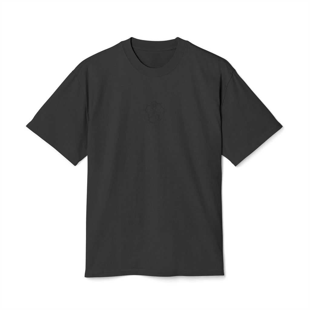 Minimal S/H Logo Embroidered Tee — Centered Graphic