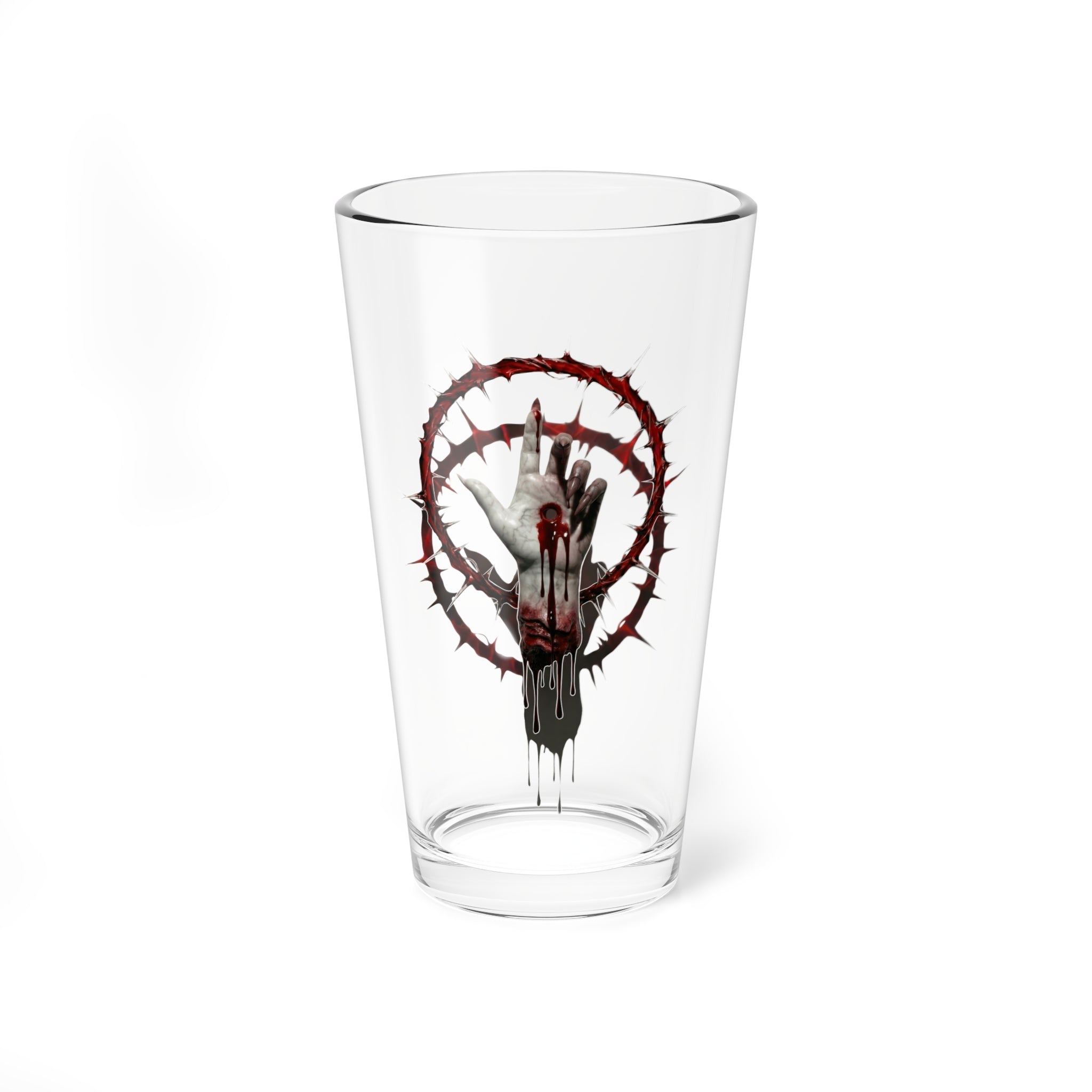 Mixing Glass — Horror Hand & Thorn Crown 16oz Pint Glass