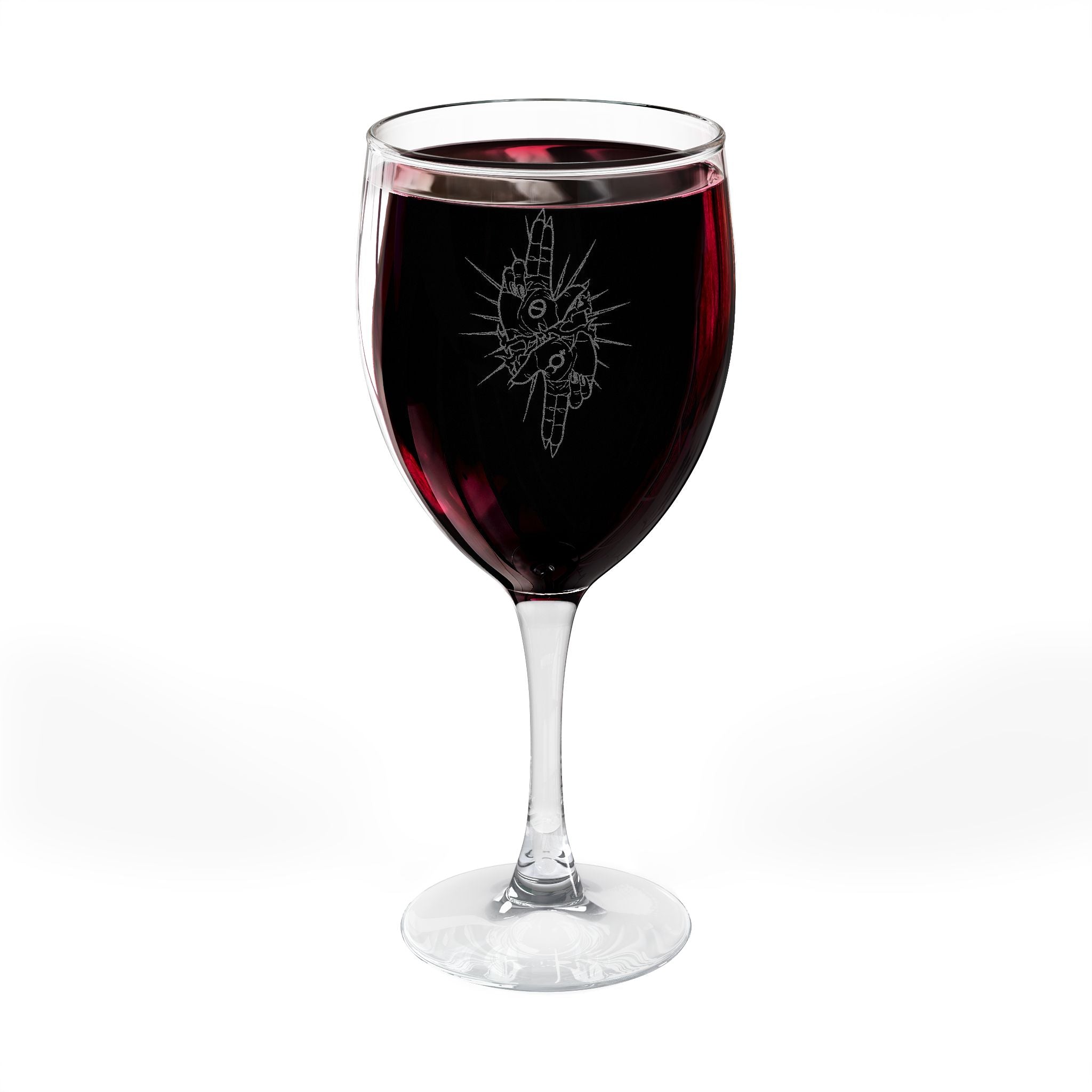 Gothic 'As Above So Below' Engraved Wine Glass — 10.5 oz
