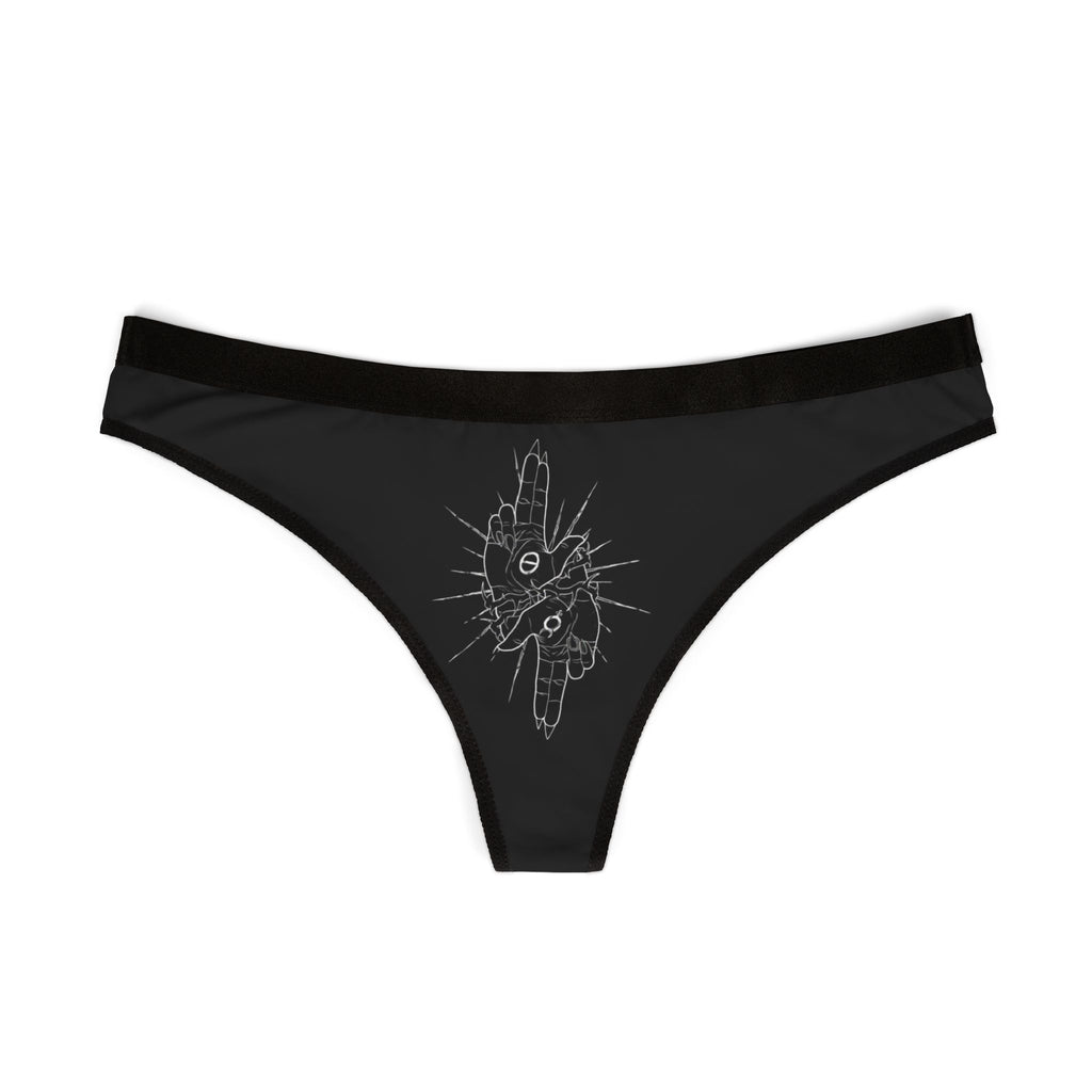 As Above So Below Women's Graphic Thong — Black Minimalist Lingerie