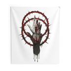 Severed Halo Logo Wall Tapestry — White Brand Emblem Decor