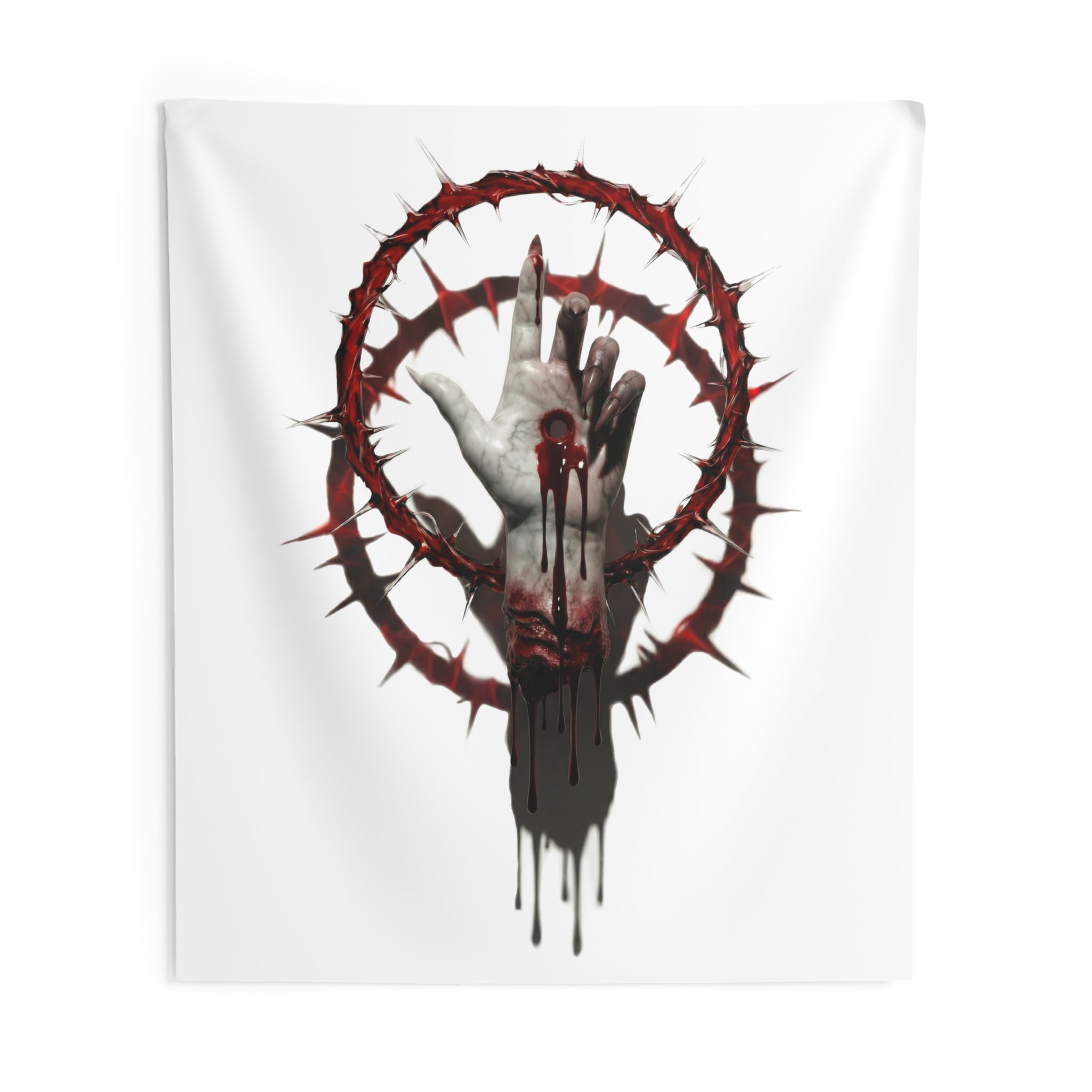 Severed Halo Logo Wall Tapestry — White Brand Emblem Decor