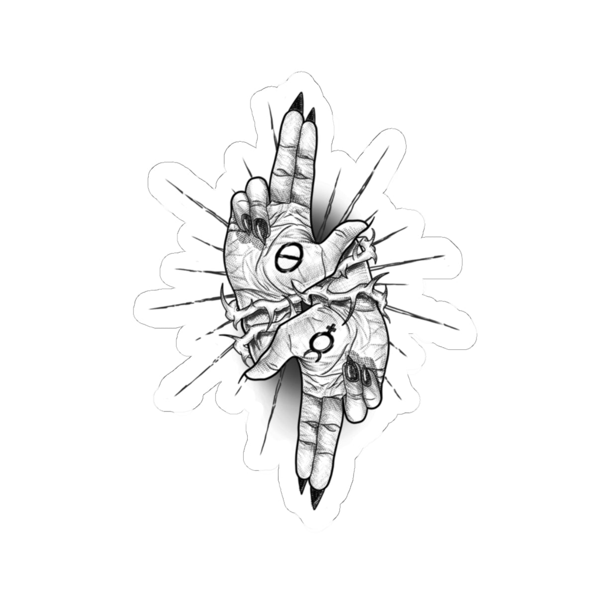 As Above So Below Hands Mystical Occult Sticker — Kiss-Cut Decal