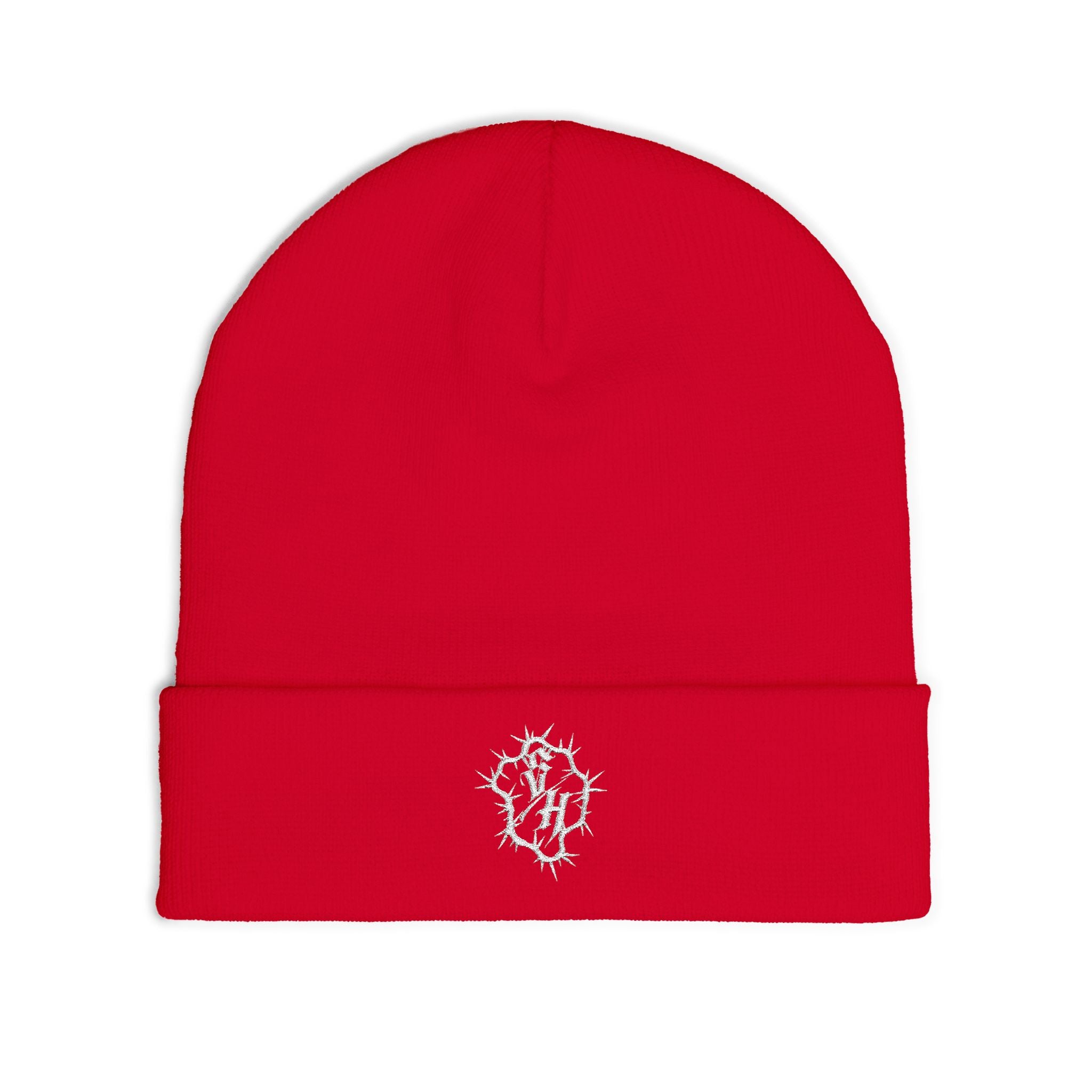Minimal Gothic Embroidered Knit Beanie — S/H Winter Hat