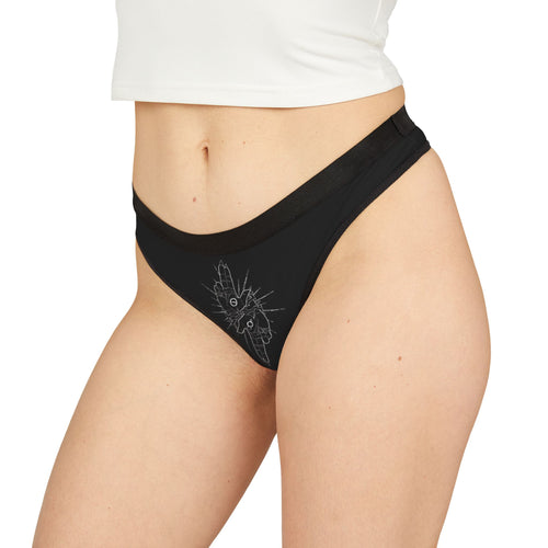 As Above So Below Women's Graphic Thong — Black Minimalist Lingerie