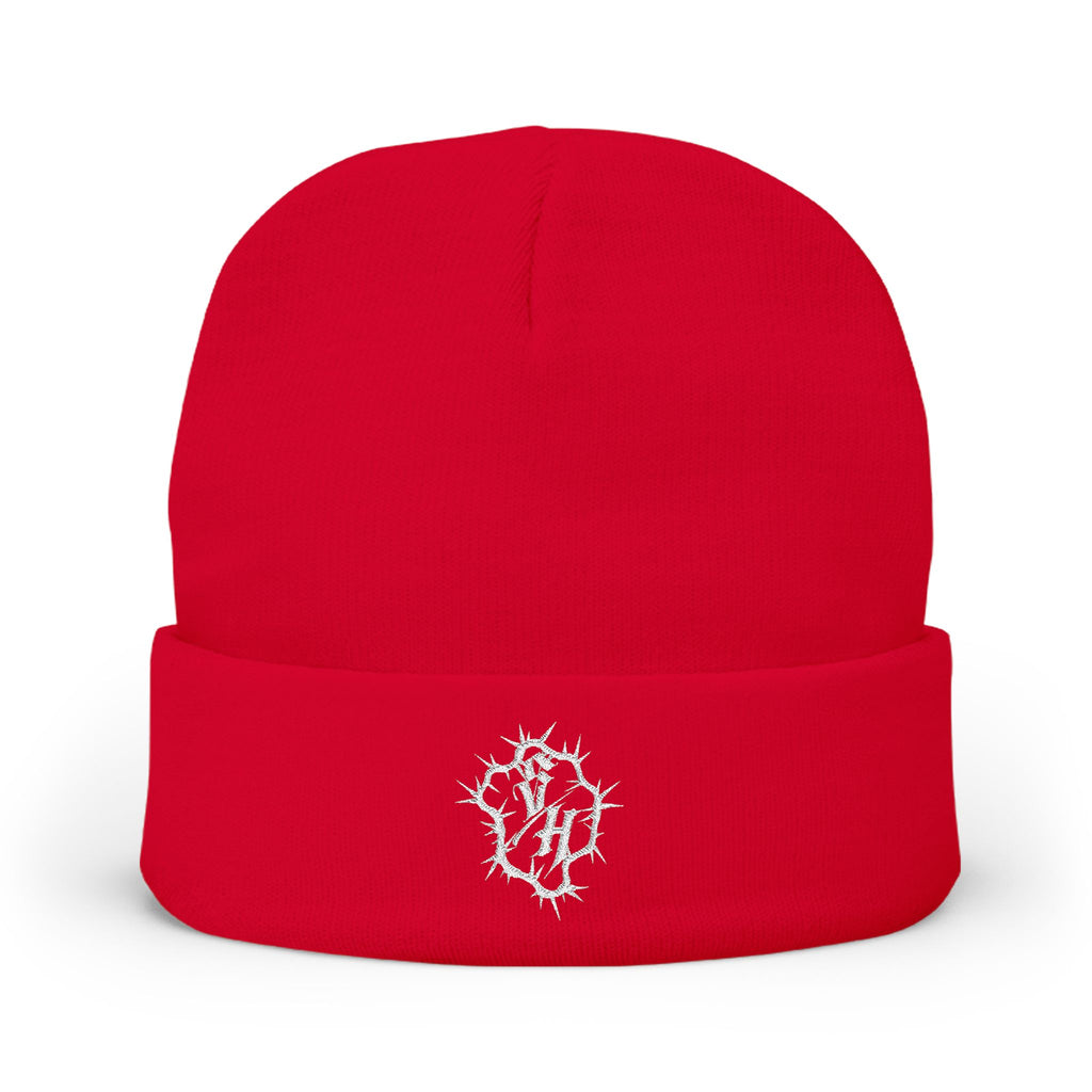 Minimal Gothic Embroidered Knit Beanie — S/H Winter Hat