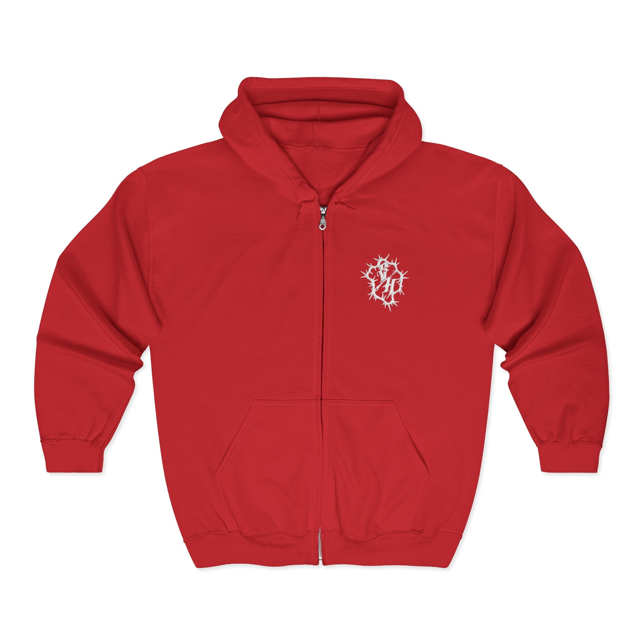 Severed Halo Zip Hoodie — Embroidered Logo Zip-Up Sweatshirt