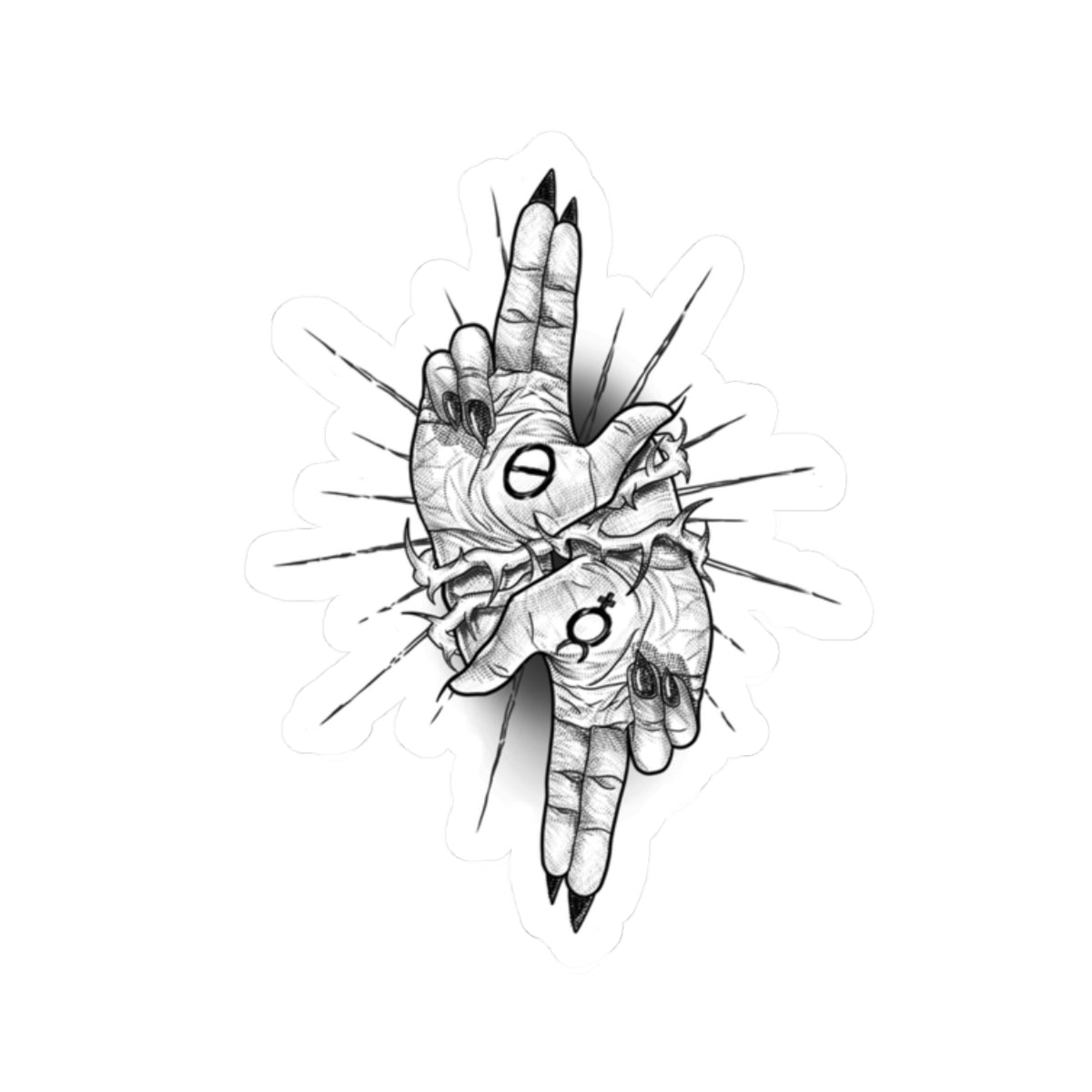 As Above So Below Hands Mystical Occult Sticker — Kiss-Cut Decal