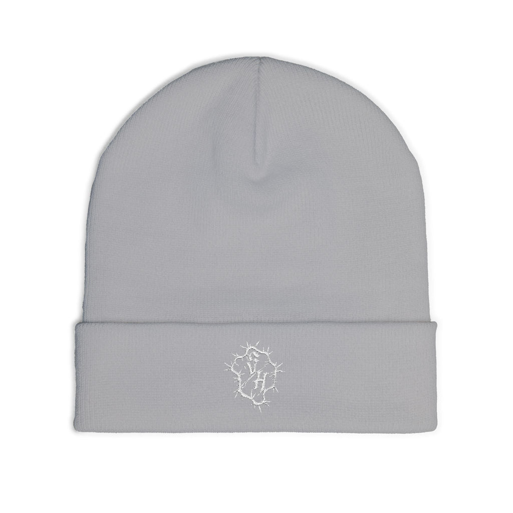 Minimal Gothic Embroidered Knit Beanie — S/H Winter Hat