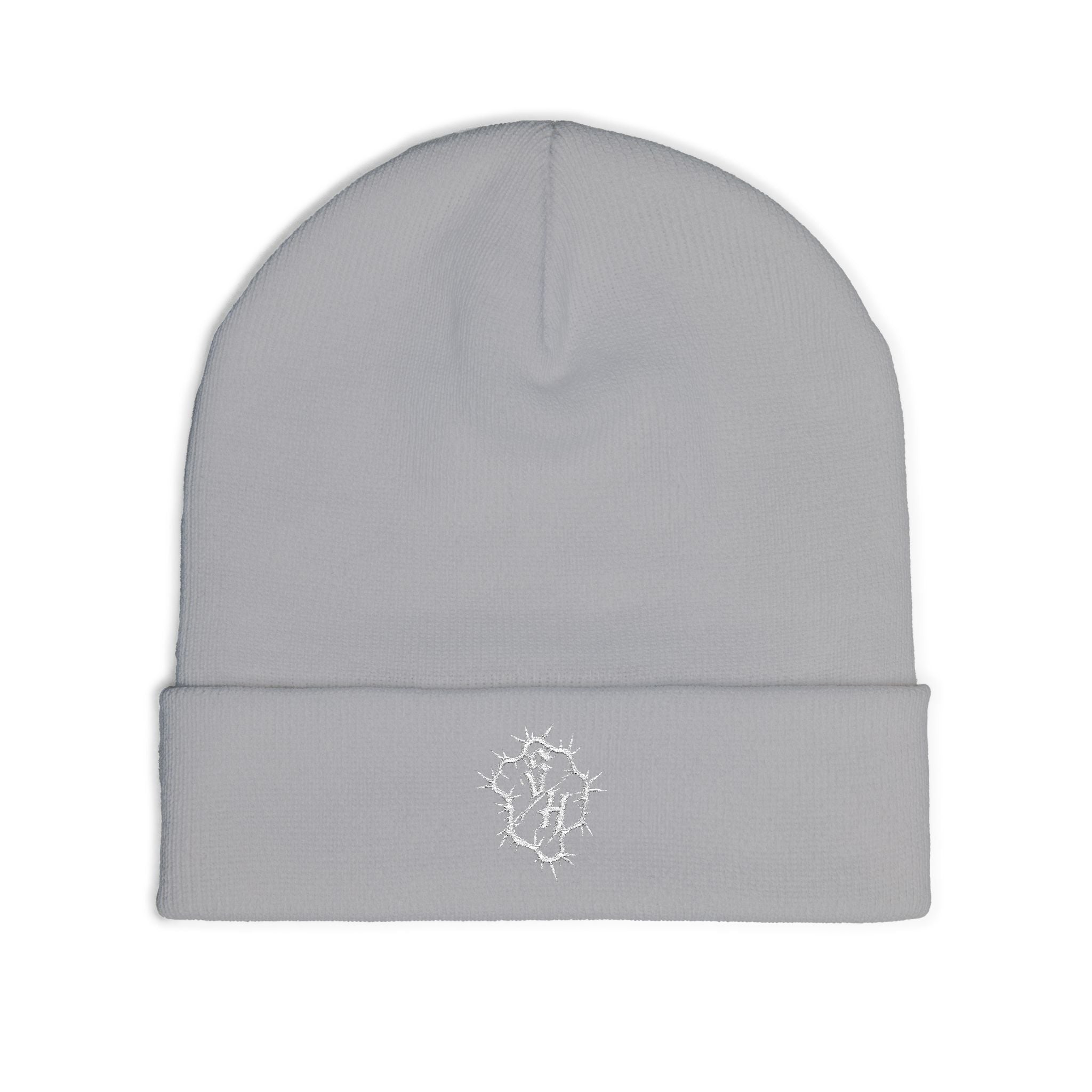 Minimal Gothic Embroidered Knit Beanie — S/H Winter Hat