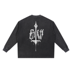 Calligraphy Cross - Mineral Wash Waffle Oversized T-Shirt