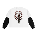 Severed Halo - Layered Contrast Sleeve Cotton T-Shirt