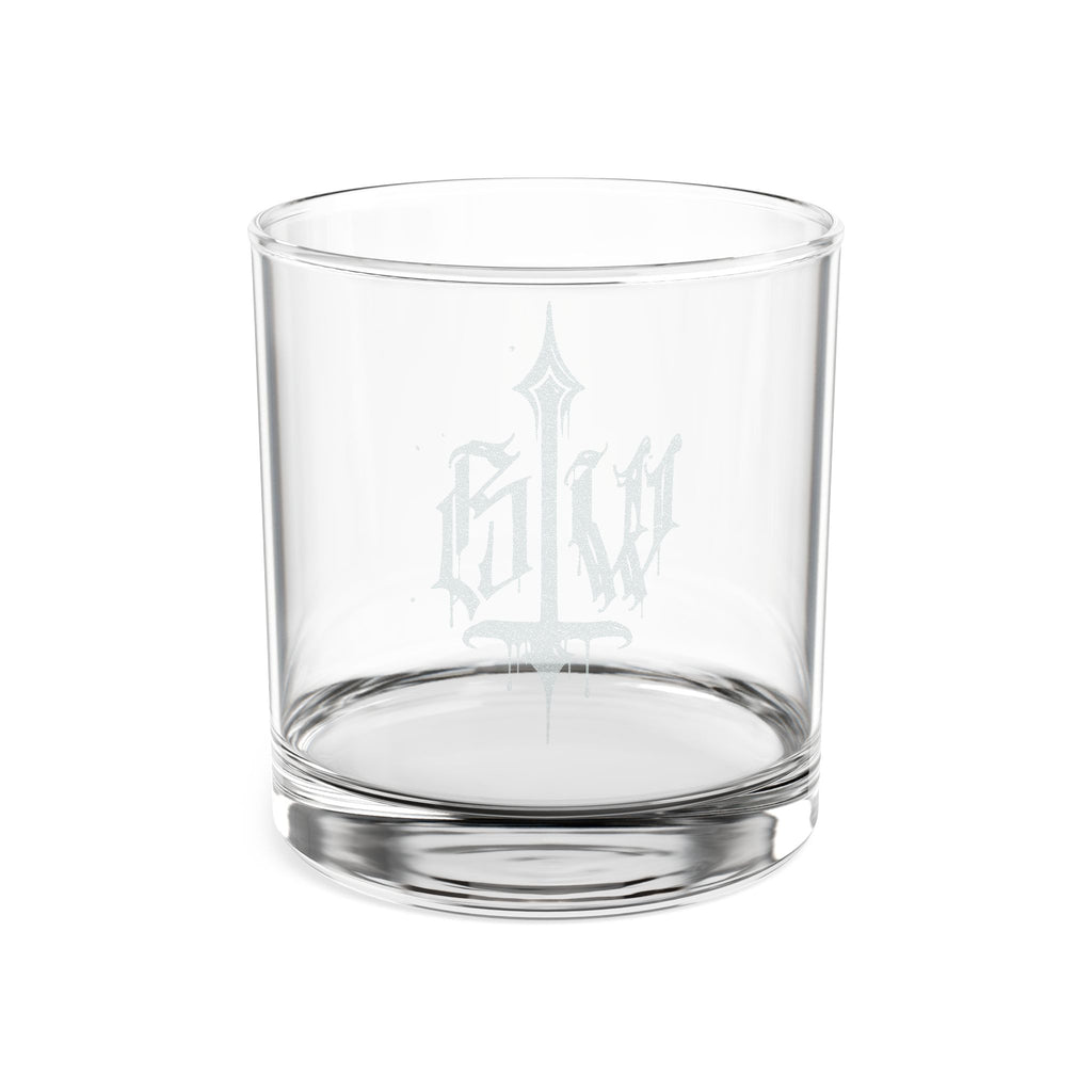 Calligraphy Cross - Whiskey Glass — 10.5 oz Personalized Rocks Glass