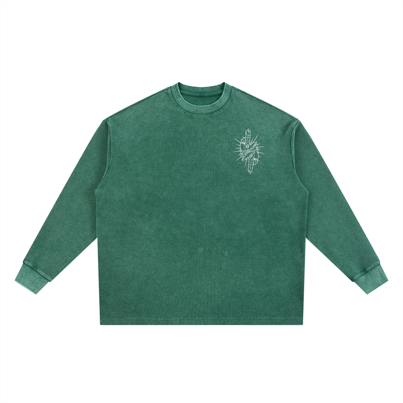 Calligraphy Cross - Mineral Wash Waffle Oversized T-Shirt