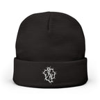 Minimal Gothic Embroidered Knit Beanie — S/H Winter Hat