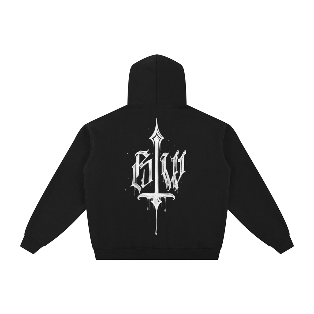 Calligraphy Cross - Essential Fleece Zip-Through Hoodie
