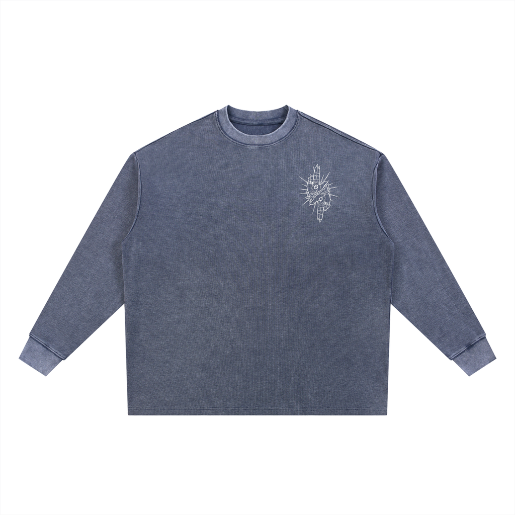 Calligraphy Cross - Mineral Wash Waffle Oversized T-Shirt