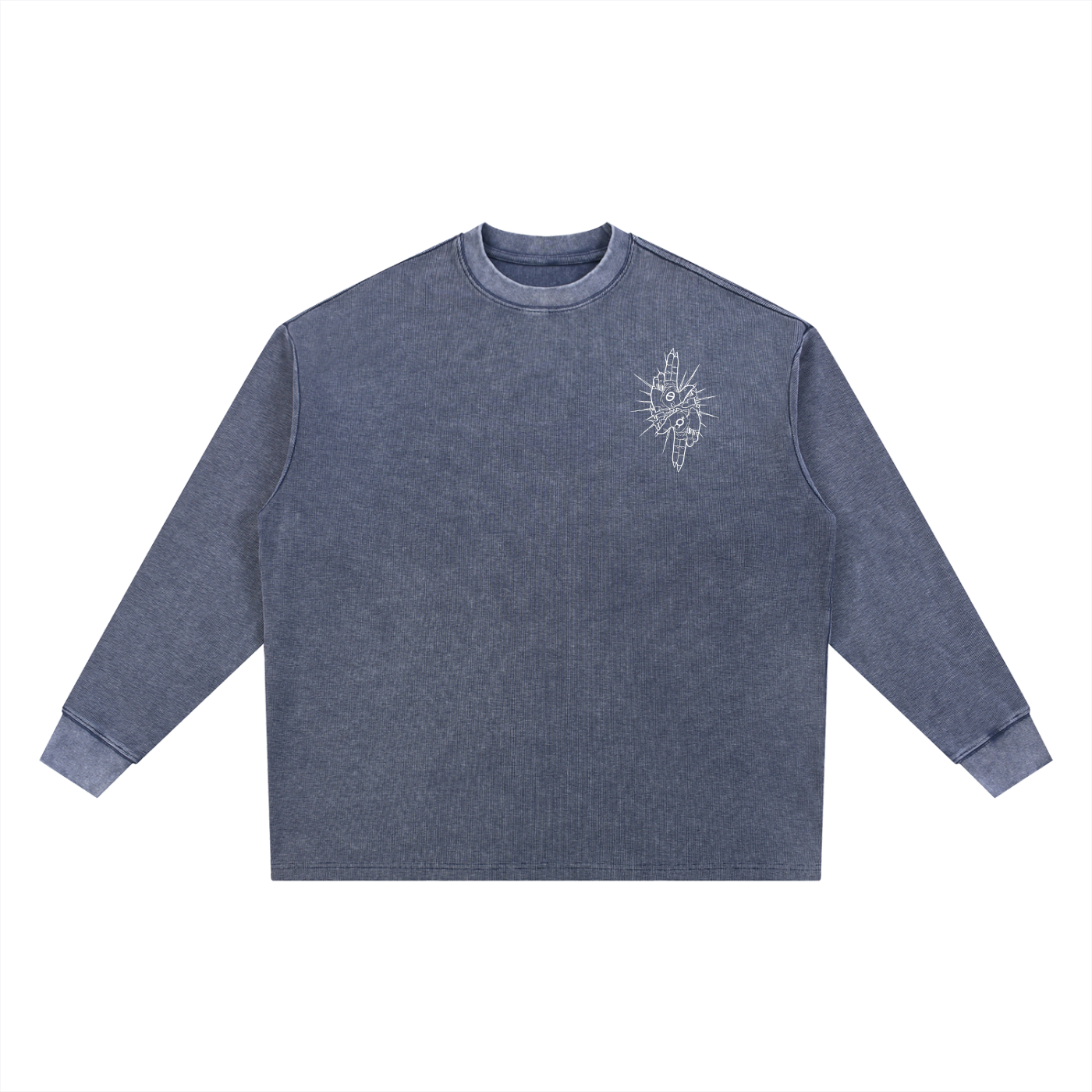 Calligraphy Cross - Mineral Wash Waffle Oversized T-Shirt
