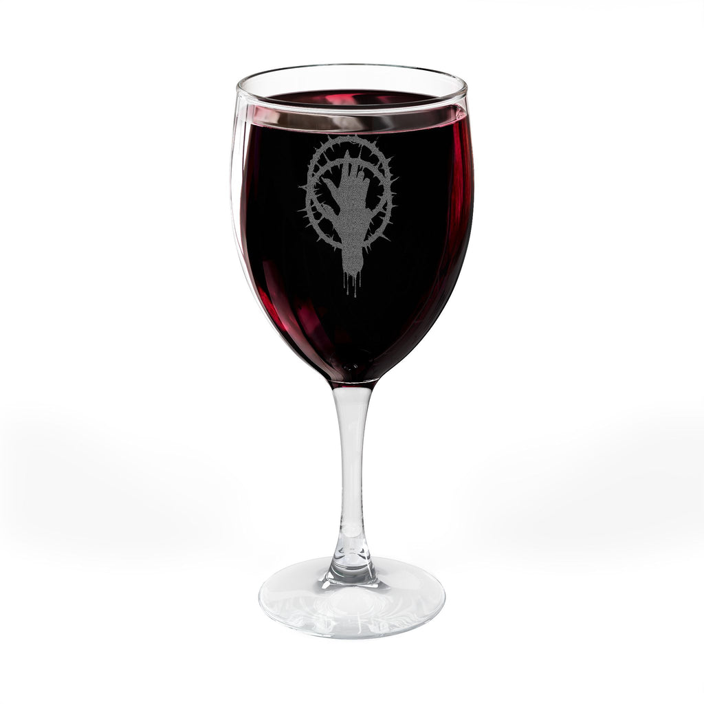 Severed Halo - Engraved 10.5oz Wine Glass — Elegant Tree of Life Design