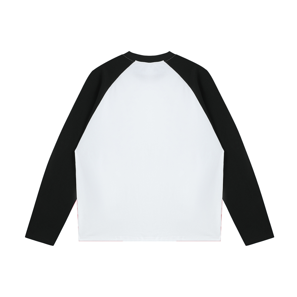 Severed Halo Front Graphic - Color-Blocked Raglan Long-Sleeve T-Shirt