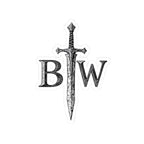 Sword Monogram Sticker — 'BWT' Grunge Kiss-Cut Decal for Laptops & Gear