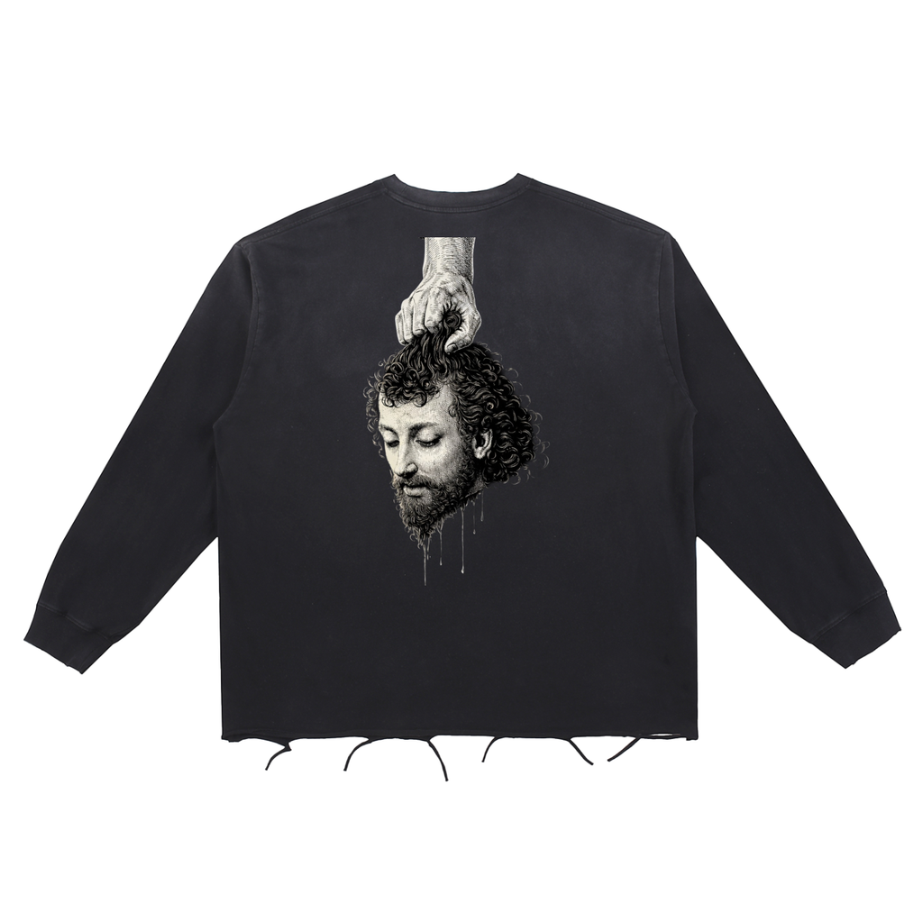Salome - Snow Wash Raw Edge Cotton T-Shirt