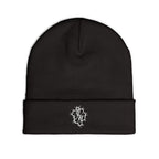 Minimal Gothic Embroidered Knit Beanie — S/H Winter Hat