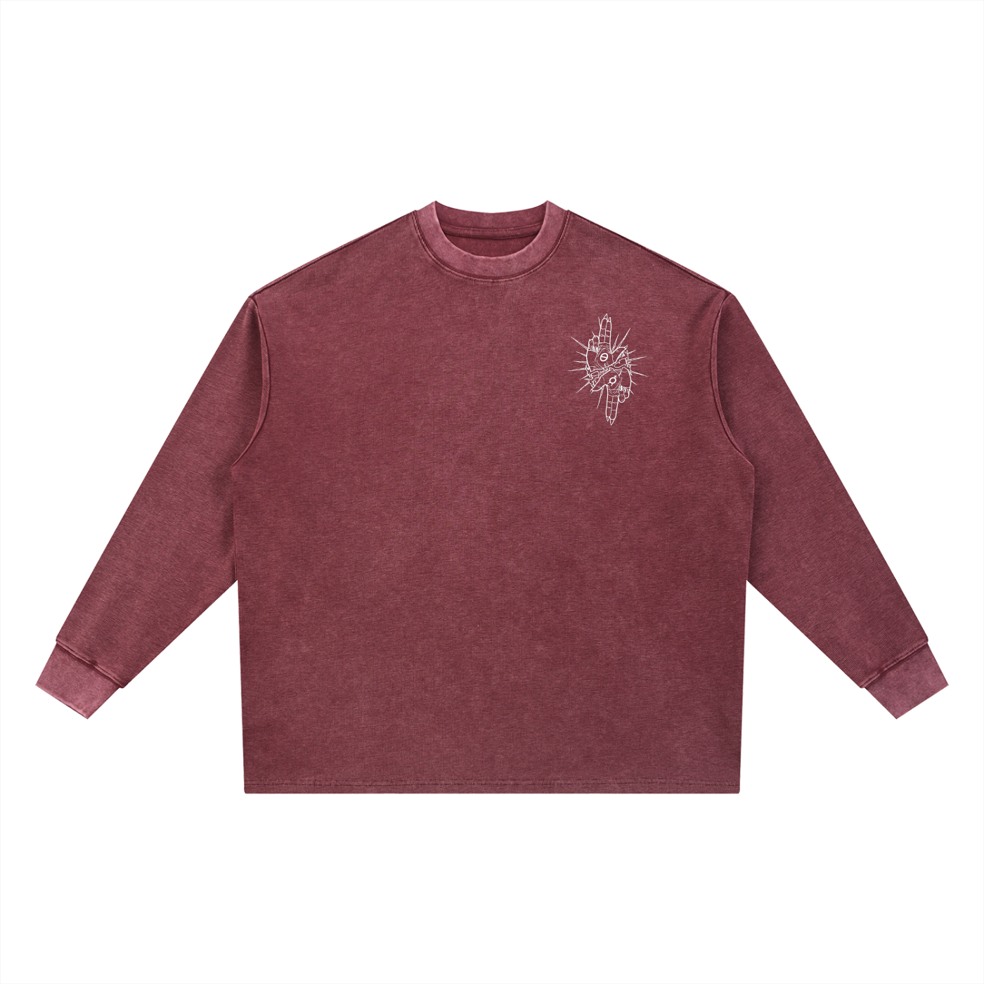 Calligraphy Cross - Mineral Wash Waffle Oversized T-Shirt