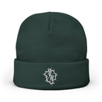 Minimal Gothic Embroidered Knit Beanie — S/H Winter Hat
