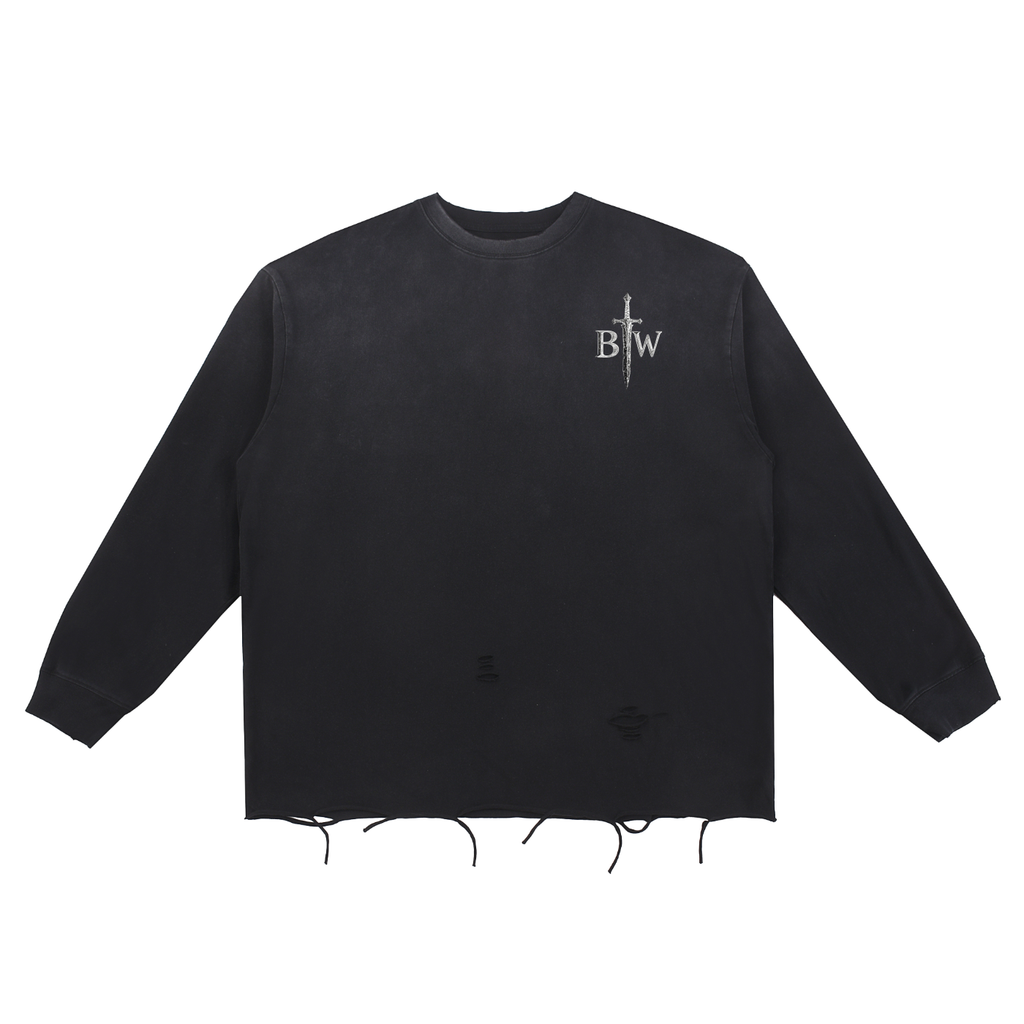 Salome - Snow Wash Raw Edge Cotton T-Shirt