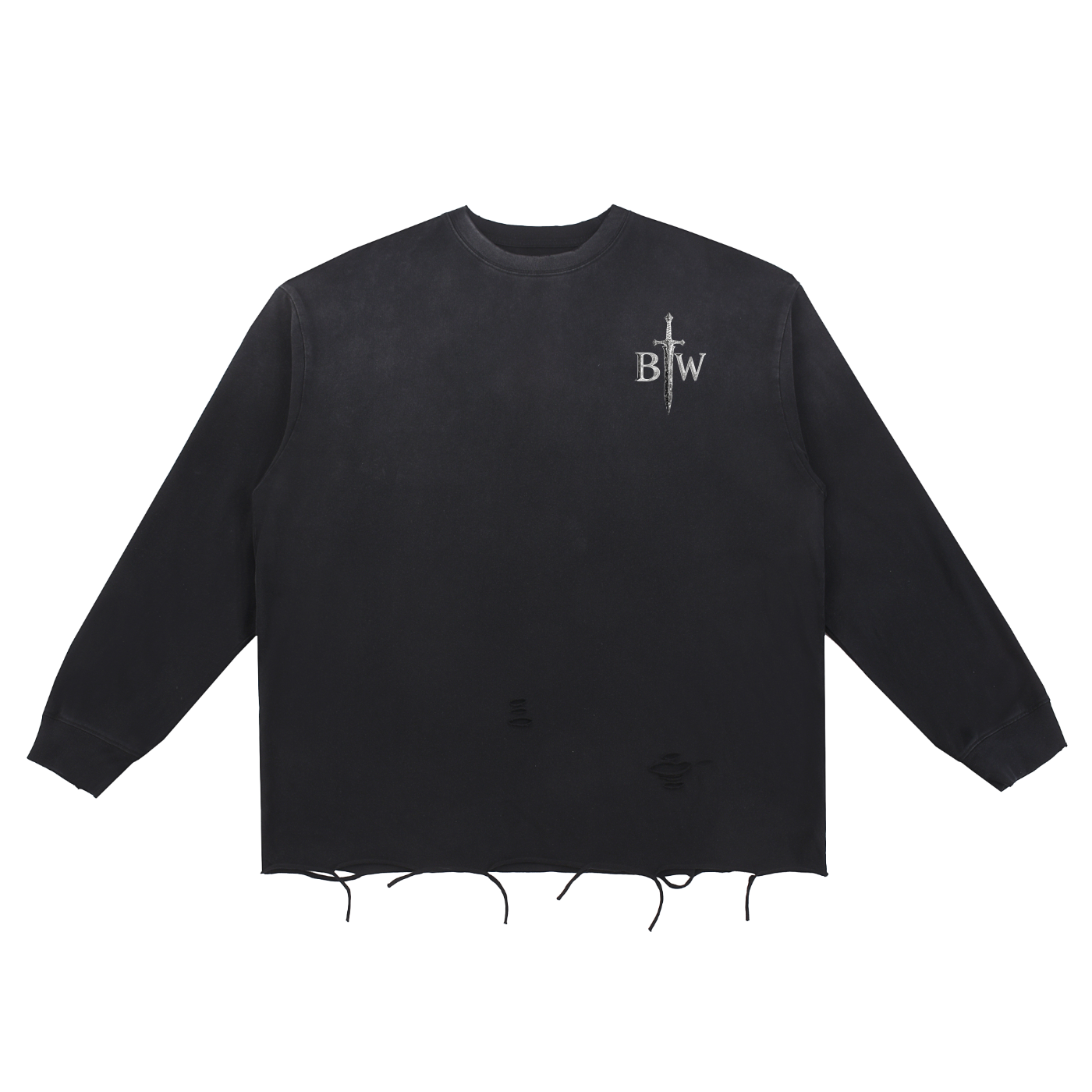 Salome - Snow Wash Raw Edge Cotton T-Shirt