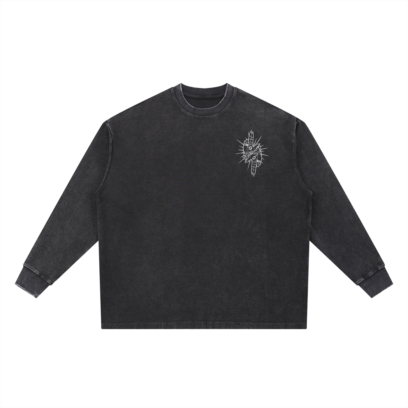 Calligraphy Cross - Mineral Wash Waffle Oversized T-Shirt