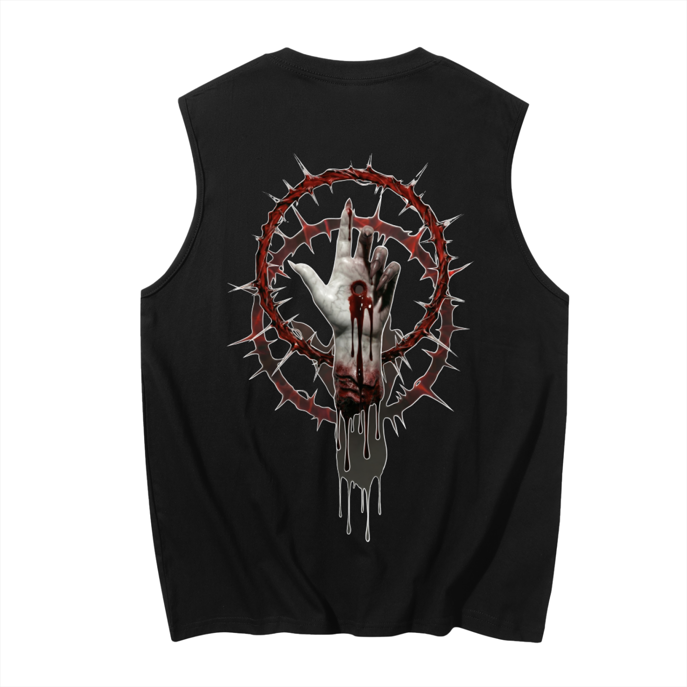 Severed Halo Back Graphic - Men's Sleeveless Cotton Tank Top