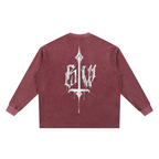 Calligraphy Cross - Mineral Wash Waffle Oversized T-Shirt