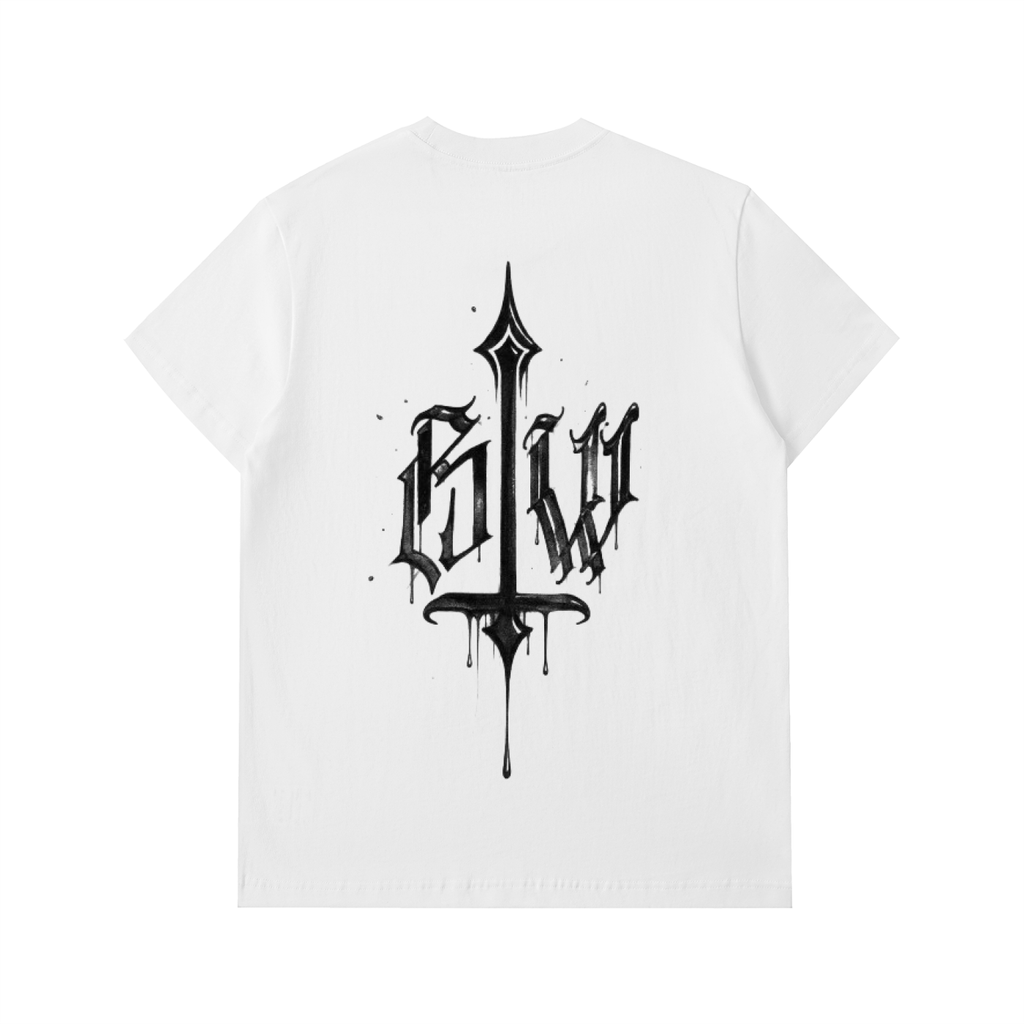Calligraphy Cross - Essential Heavyweight Cotton T-Shirt