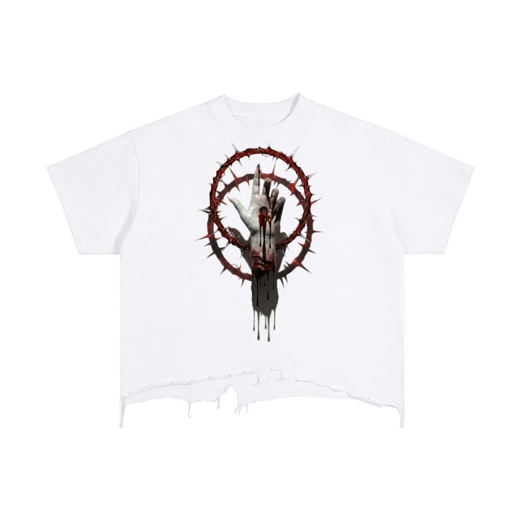 Severed Halo - Vintage Wash Boxy Distressed Hem T-Shirt