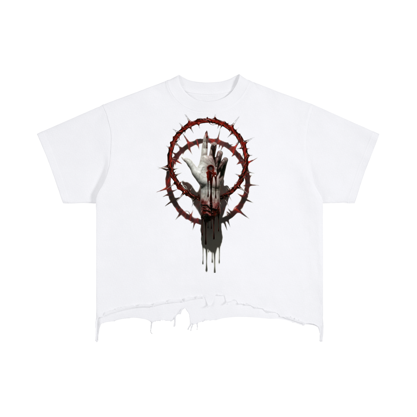 Severed Halo - Vintage Wash Boxy Distressed Hem T-Shirt
