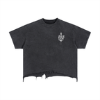 As Above So Below - Cropped Vintage Wash Boxy Distressed Hem T-Shirt